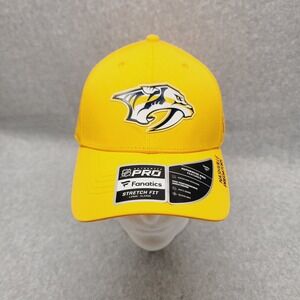 Nashville Predators Fanatics Authentic Pro‎ NHL Hat Cap Stretch Fit L/XL Yellow